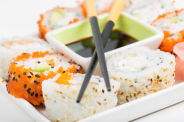Image showing Sushi set in the plate