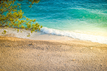 Image showing Beach in croatian coast, blue sea