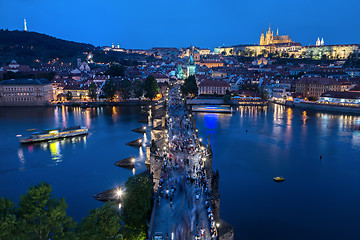 Image showing Aerial view of Charles Bridge