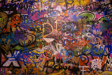 Image showing Lennon wall close up