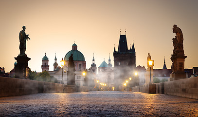 Image showing Fog on Charles Bridge