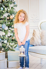 Image showing Cute girl and Christmas Tree