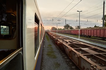 Image showing Train Journey at Dusk