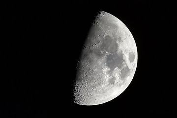 Image showing Moon First Quarter detailed closeup