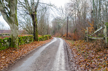 Image showing Gravel road in an old rural landscape