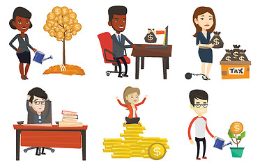 Image showing Vector set of business characters.