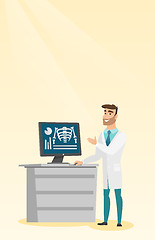 Image showing Doctor examining a radiograph vector illustration.