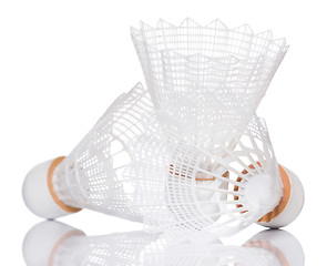 Image showing White shuttlecock for badminton
