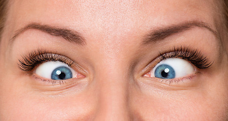 Image showing Face woman with eyes and eyelashes