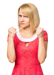 Image showing Portrait woman on white background