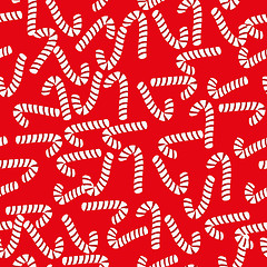 Image showing Christmas seamless pattern with candy cane, background with sweets