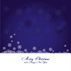 Image showing Blue christmas background with snowflakes