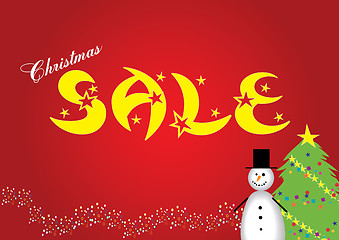 Image showing Poster for your commercial announcement about holidays sale with funny snowmen