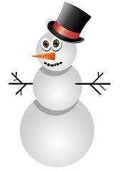 Image showing Funny snowman in black tophat