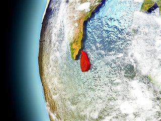 Image showing Sri Lanka on planet Earth from space