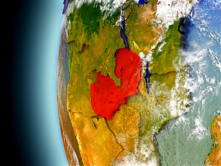 Image showing Zambia on planet Earth from space
