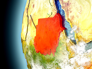 Image showing Sudan on planet Earth from space