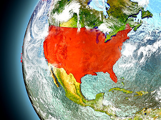 Image showing USA on planet Earth from space