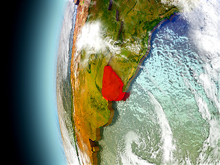 Image showing Uruguay on planet Earth from space