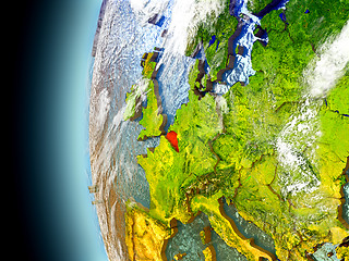 Image showing Belgium on planet Earth from space