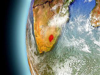 Image showing Lesotho on planet Earth from space