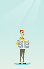 Image showing Man reading a newspaper vector illustration.