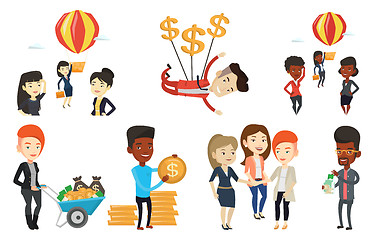 Image showing Vector set of business characters.