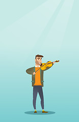 Image showing Man playing the violin vector illustration.