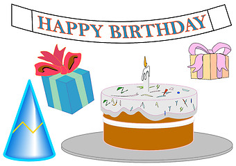 Image showing Birthday Objects and Banner