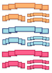 Image showing Blank Colored Banner Ribbons