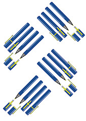 Image showing Blue and Gold Pens