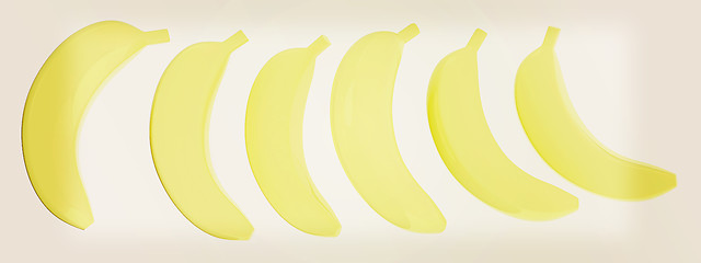 Image showing bananas. 3d illustration. Vintage style