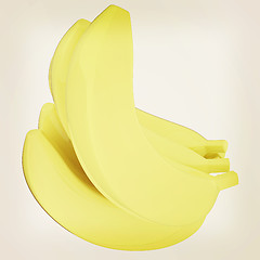 Image showing bananas. 3d illustration. Vintage style