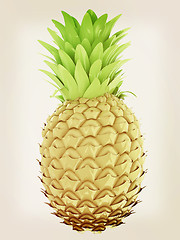 Image showing pineapple.3d illustration. Vintage style