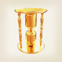 Image showing Golden Hourglass. 3d illustration. Vintage style