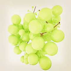 Image showing Healthy fruits Green wine grapes isolated white background. Bunc