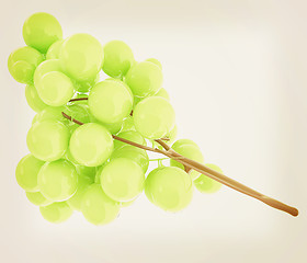 Image showing Healthy fruits Green wine grapes isolated white background. Bunc