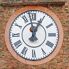 Image showing Medieval Clock on a Tower in Mestre near Venice