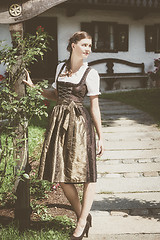 Image showing Young bavarian woman in holiday dirndl