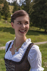 Image showing Attractive Bavarian young woman