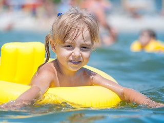 Image showing Little girl in sea 