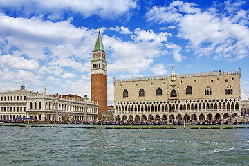 Image showing Views of beautiful buildings, gondolas, bridges and canals in Ve