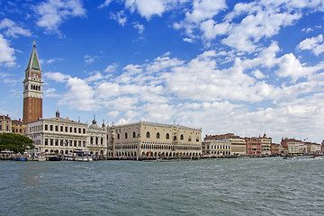 Image showing Views of beautiful buildings, gondolas, bridges and canals in Ve