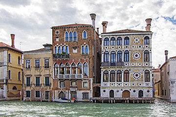 Image showing Views of beautiful buildings, gondolas, bridges and canals in Ve