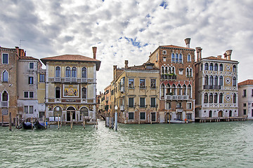 Image showing Views of beautiful buildings, gondolas, bridges and canals in Ve