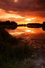 Image showing Lake at sunset