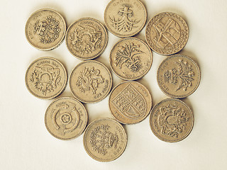 Image showing Vintage British pound coin