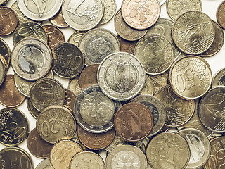 Image showing Vintage Euro coins