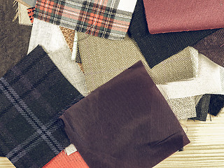 Image showing Vintage looking Fabric samples