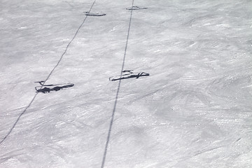 Image showing Shadows from chair lift